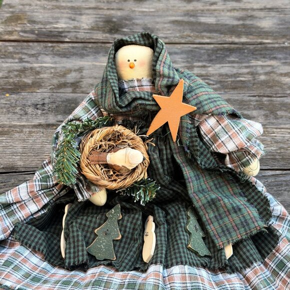 Vintage Handmade Primitive Winter Wendy Sew Pattern Christmas Snow Girl Snowman - Picture 3 of 11